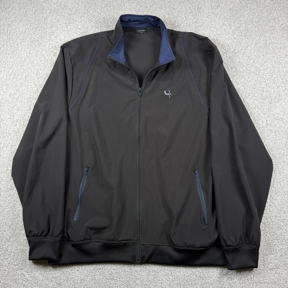 Short‎ Par 4 Men's Size XL Lightweight Full Zip Black Windbreaker Golf Jacket